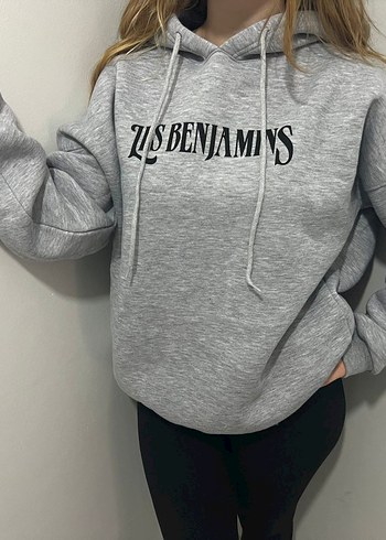 Gri Baskılı Kadın Sweatshirt