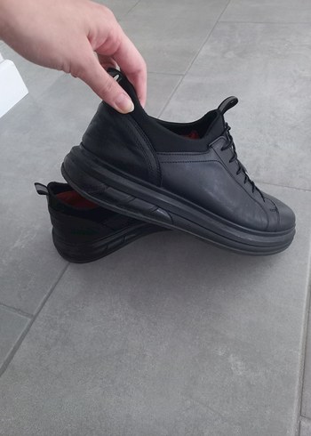Derimod Derimod Erkek Bağcıklı Deri Siyah Sneaker