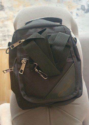 Siyah Fermuarlı Erkek Omuz Çantası - Görsel 2