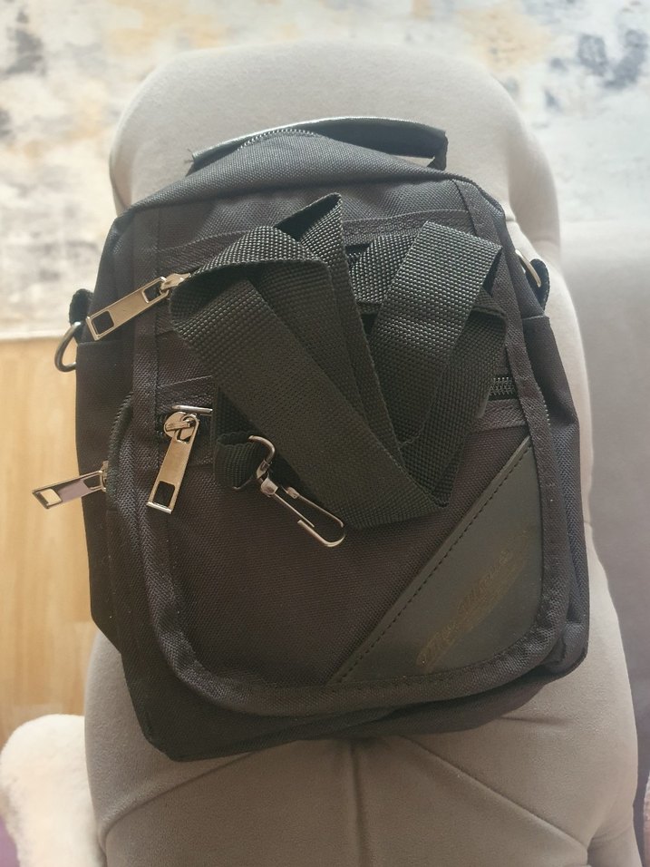 Siyah Fermuarlı Erkek Omuz Çantası - Görsel 2