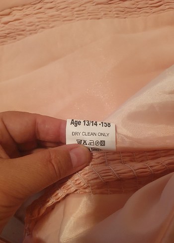 Pembe Keten Uzun Drapeli Kadın Elbise - Görsel 5