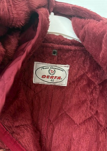 Bordo Düğmeli Kadın Midi Mont - Görsel 5