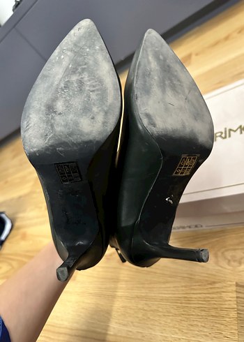 Koyu yeşil Yılan Desenli Deri Stiletto Bot no:40 - Görsel 5