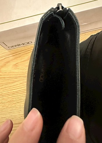 Koyu yeşil Yılan Desenli Deri Stiletto Bot no:40 - Görsel 6