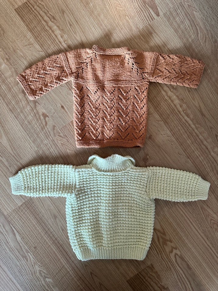 İki adet bebek örgü ceket unisex - Görsel 4