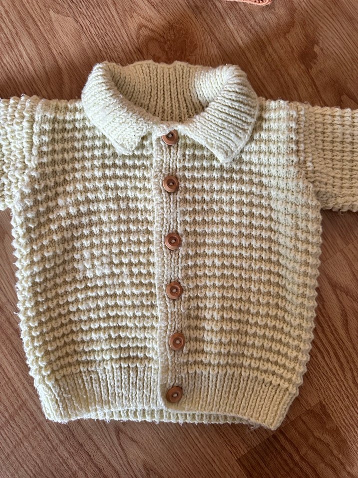 İki adet bebek örgü ceket unisex - Görsel 3