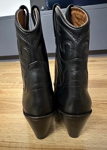 LOIE Siyah Deri Stiletto Topuklu Bot - Görsel 5