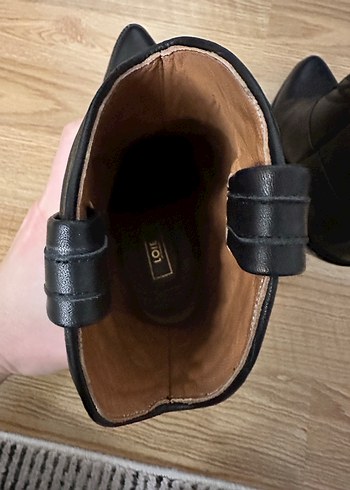 LOIE Siyah Deri Stiletto Topuklu Bot - Görsel 6