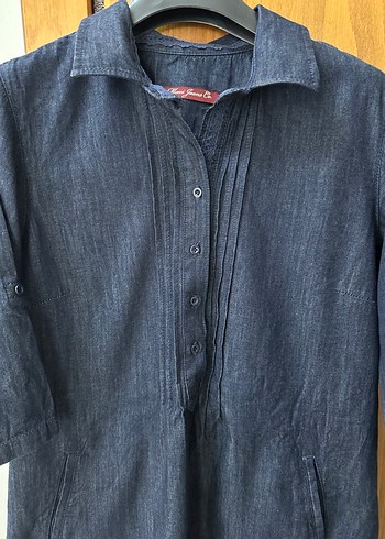 Mavi jeans salaş model kot elbise - Görsel 3