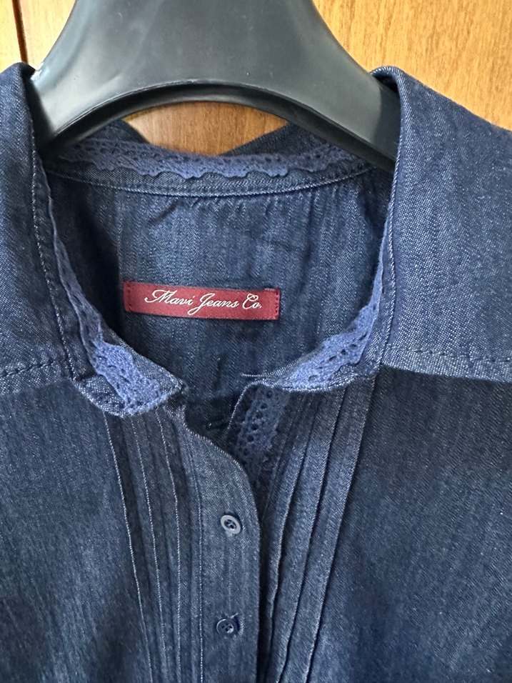 Mavi jeans salaş model kot elbise - Görsel 2