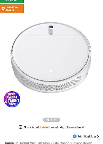 Beden Mi robot vacuum mop 2 lite acil satılık sıfır ayarinda