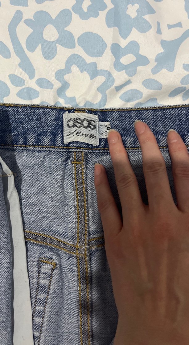 Düğmeli Mavi Kot Mini Etek - Görsel 3