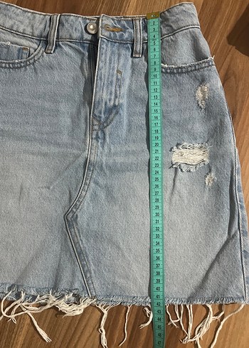 Kadın Denim Midi Etek, Rahat Kesim - Görsel 5