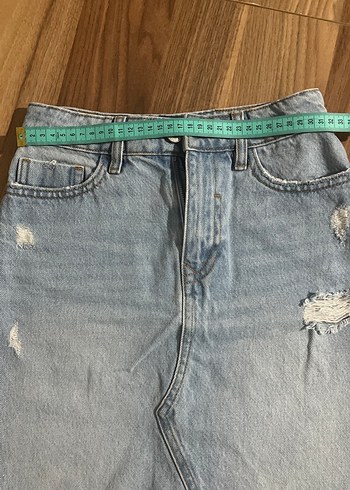 Kadın Denim Midi Etek, Rahat Kesim - Görsel 6