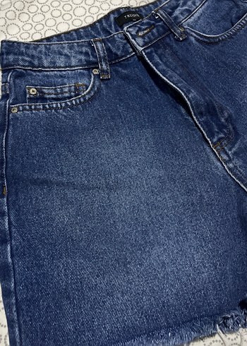 Mavi Kot Şort - Görsel 2