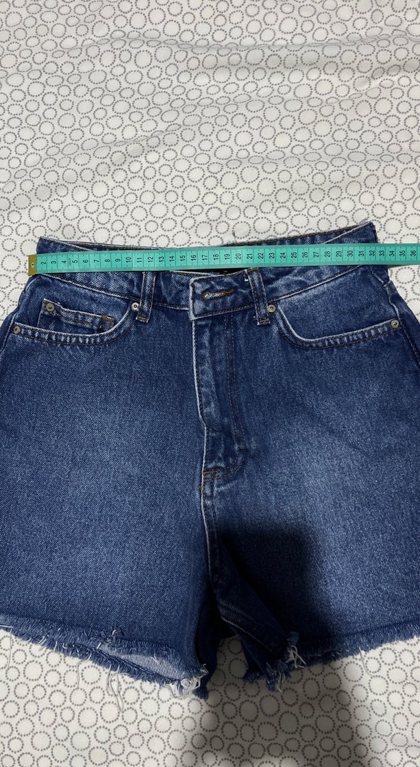 Mavi Kot Şort - Görsel 5