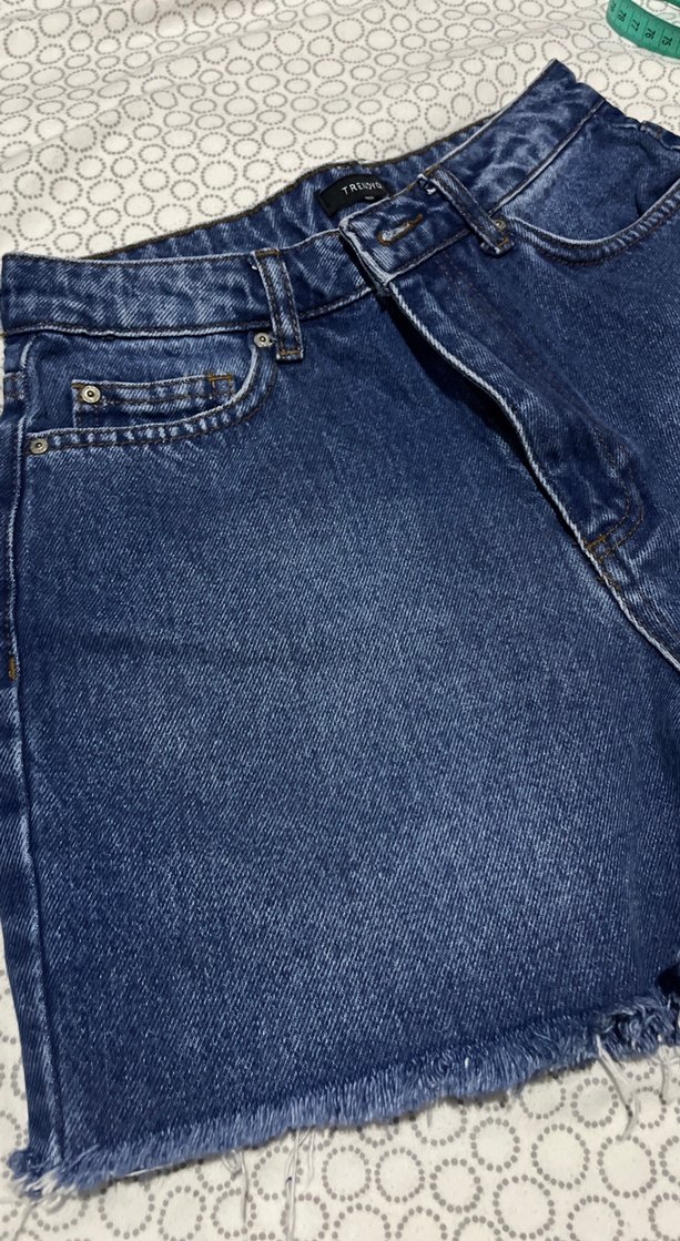 Mavi Kot Şort - Görsel 2