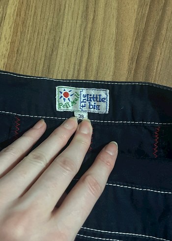 Lacivert Kadın Midi Mini Etek - Görsel 6