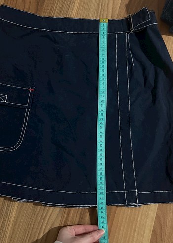 Lacivert Kadın Midi Mini Etek - Görsel 8