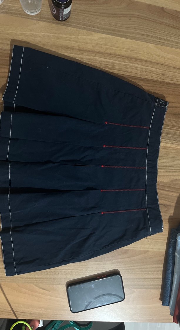 Lacivert Kadın Midi Mini Etek - Görsel 5