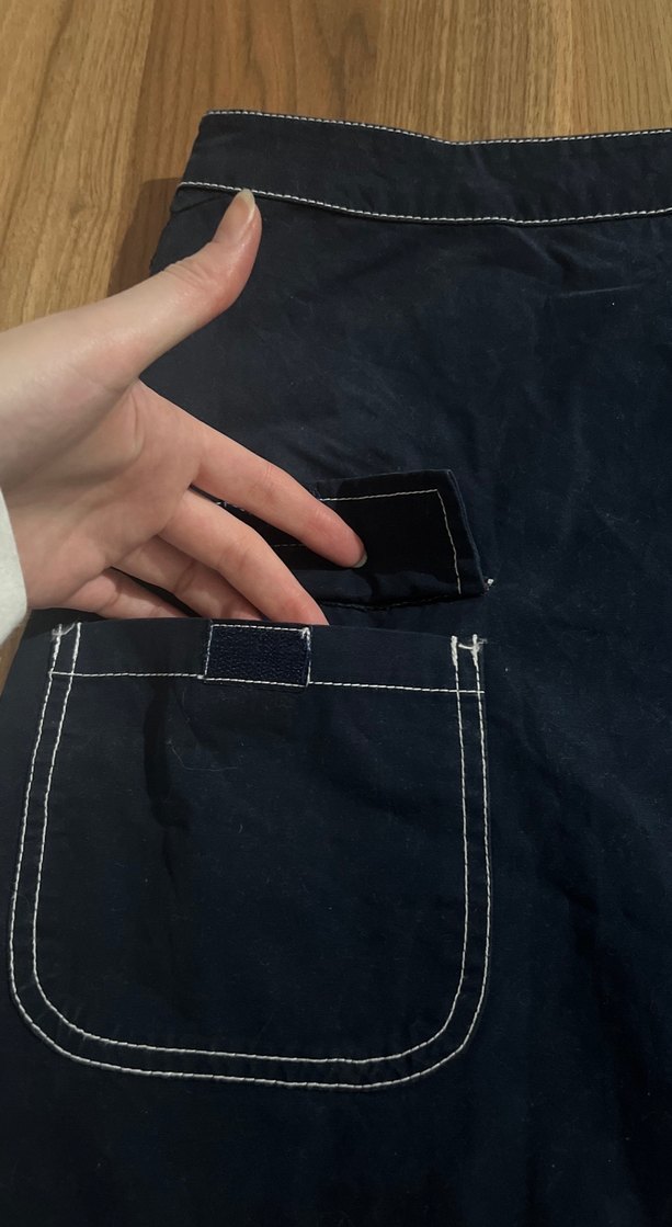 Lacivert Kadın Midi Mini Etek - Görsel 2