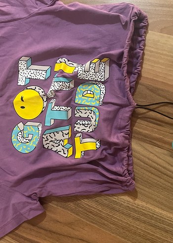 Mor Pop Kültür Baskılı Kadın Tişörtü - Görsel 3