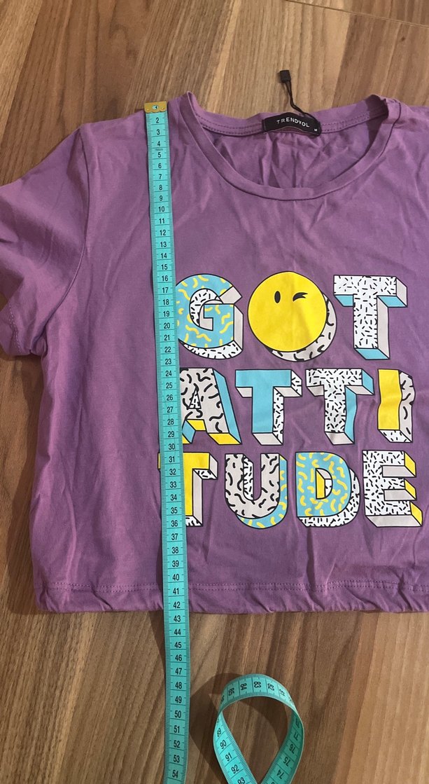 Mor Pop Kültür Baskılı Kadın Tişörtü - Görsel 4