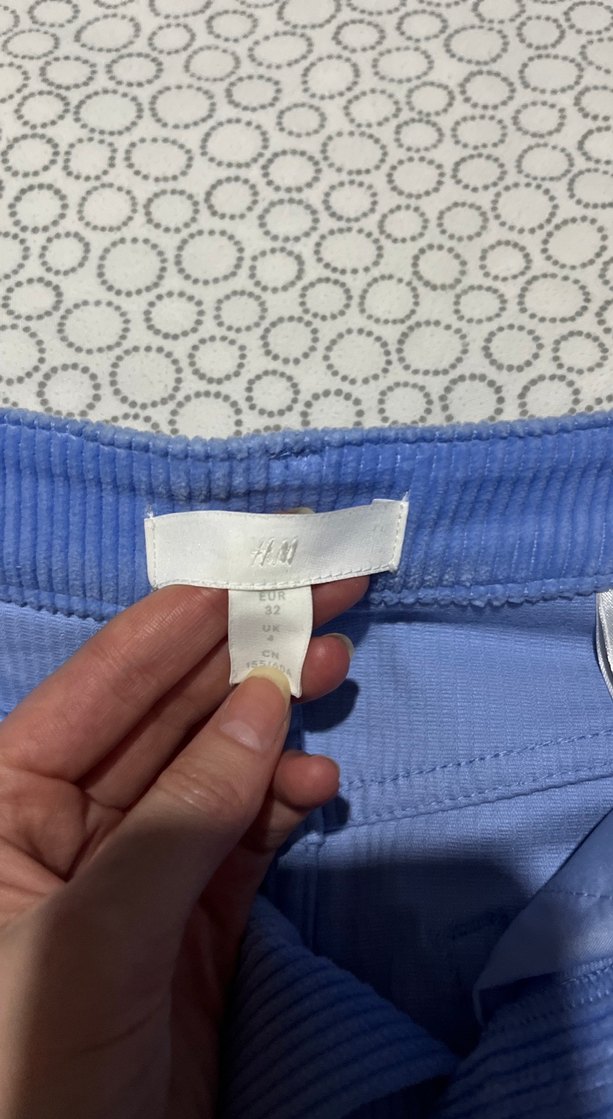 Düğmeli Mavi Kadın kadife etek - Görsel 4