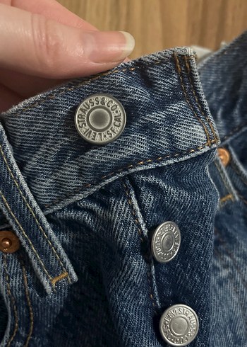 Düğmeli Mavi Denim Midi Etek - Görsel 8