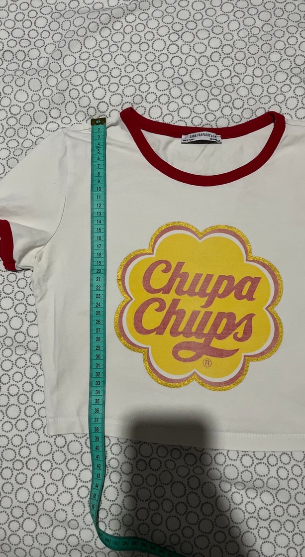 Baskılı Kırmızı Detaylı Beyaz Kadın Tişört - Görsel 4