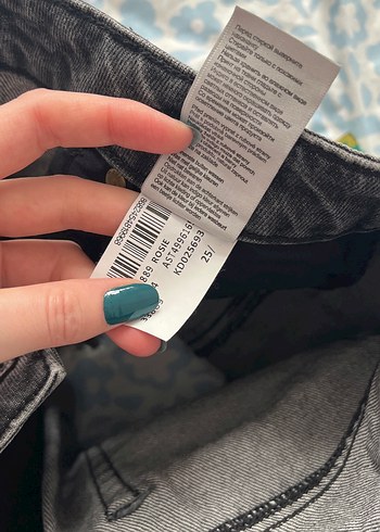 Gri Mini Kot Şort - Görsel 8