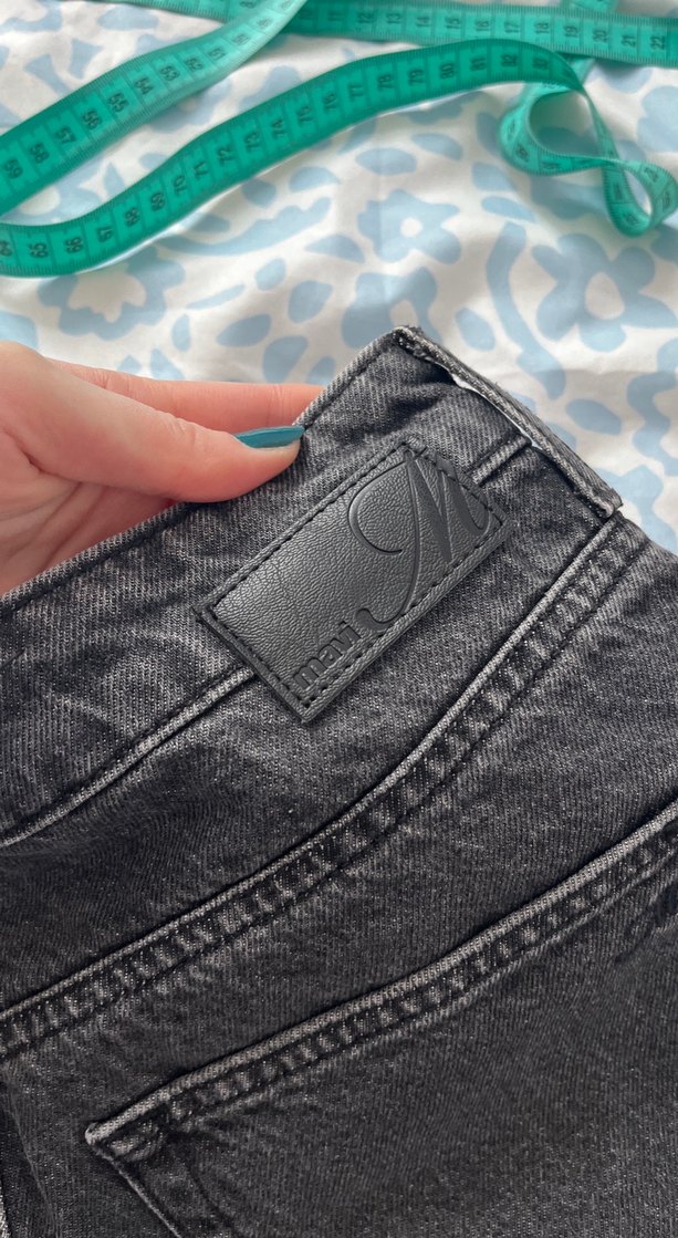 Gri Mini Kot Şort - Görsel 5