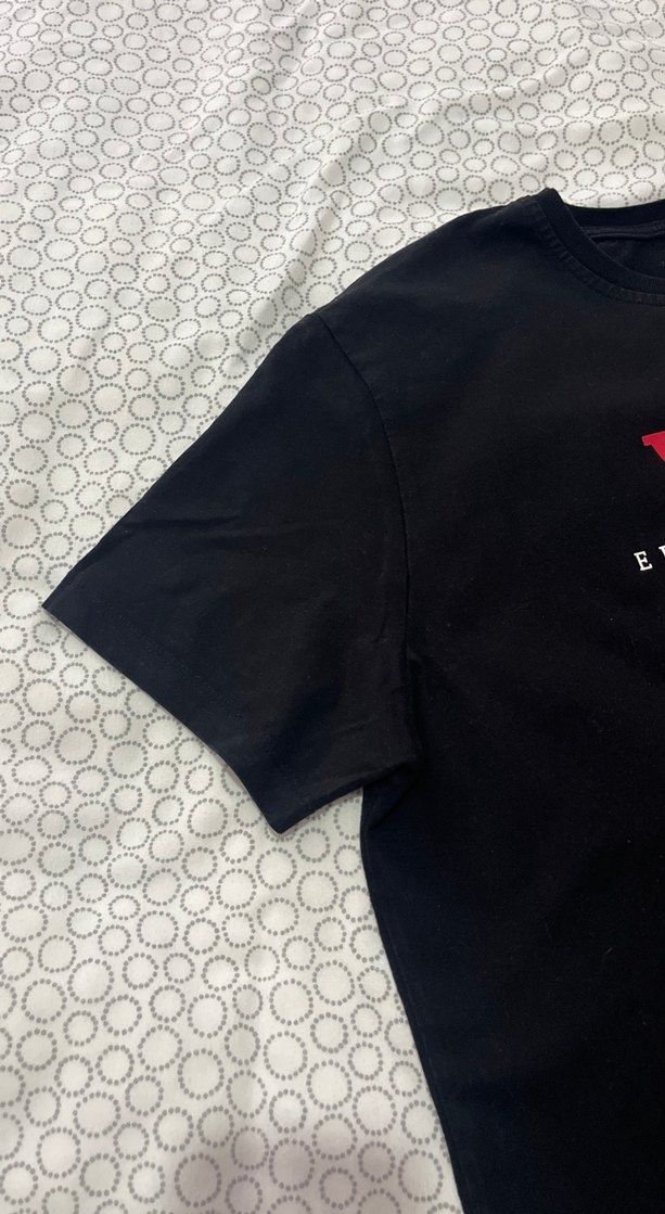 Siyah Baskılı Erkek Tişört - Görsel 4