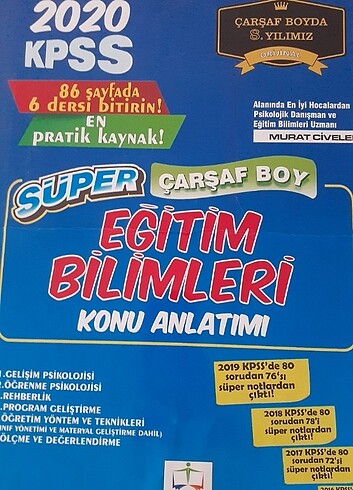 KPSS Eğitim bilimleri konu anlatımı çarşaf not 