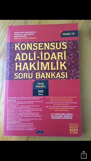 Konsensus adli idari hakimlik vergi hukuku çıkmış sorular kitabı