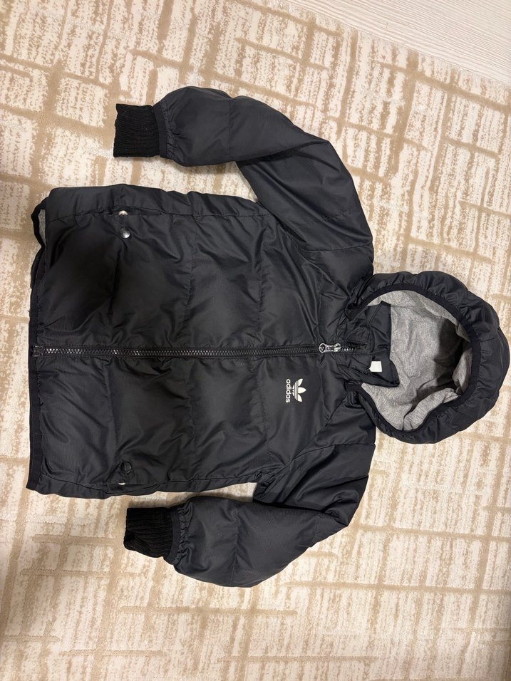 Adidas Erkek Çocuk Siyah Fermuarlı Koyu Mont - Görsel 2