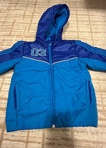 Adidas Erkek Çocuk Parlak Mavi Kapüşonlu Fermuarlı Ceket - Görsel 7