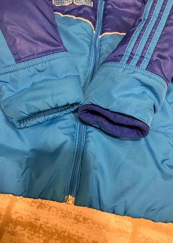 Adidas Erkek Çocuk Parlak Mavi Kapüşonlu Fermuarlı Ceket - Görsel 4