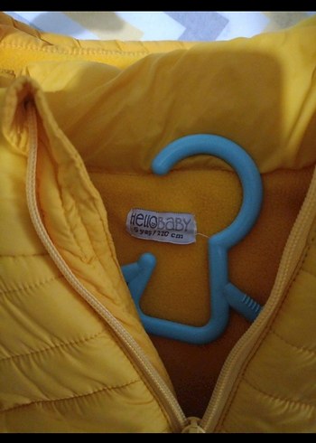 Erkek Çocuk Sarı Kapüşonlu Fermuarlı Mont - Görsel 5