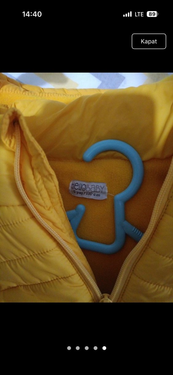 Erkek Çocuk Sarı Kapüşonlu Fermuarlı Mont - Görsel 5