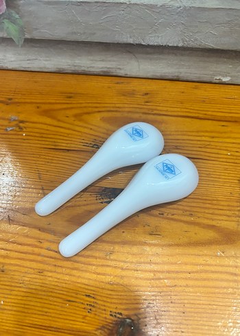 Beyaz Çiçek Desenli Seramik Kaşık Seti - Görsel 8