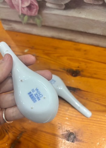 Mavi Nakış Desenli Seramik Kaşık Seti - Görsel 5