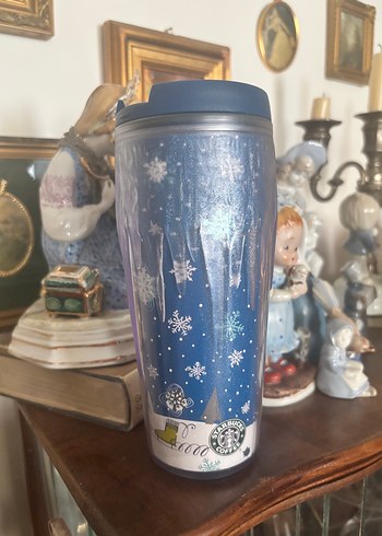 Mavi Parlak Starbucks Termos