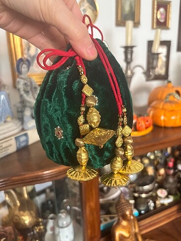 Vintage Love Yeşil mini çanta