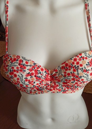 Çiçek Desenli Düğmeli Bohem Bikini Üstü - Görsel 6