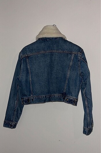 s Beden Levis denim crop kurklu ceket kot