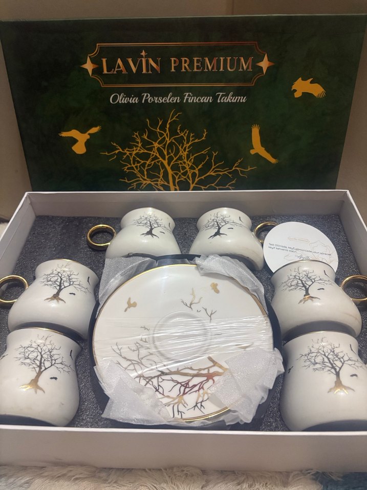 Lavin Premium Beyaz Porselen Fincan Takımı - Görsel 2