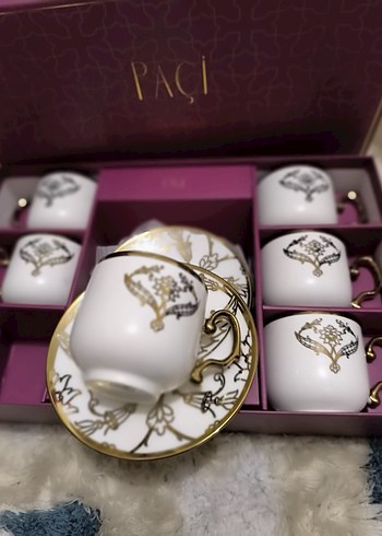 PACI Beyaz Altın Detaylı Kahve Fincan Takımı - Görsel 2