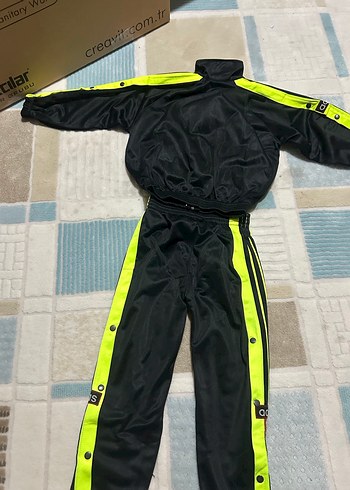 Adidas Siyah Neon Şeritli çocuk Eşofman Takımı