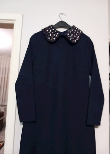 Uzun Kol Drapeli siyahvBatik Elbise - Görsel 5